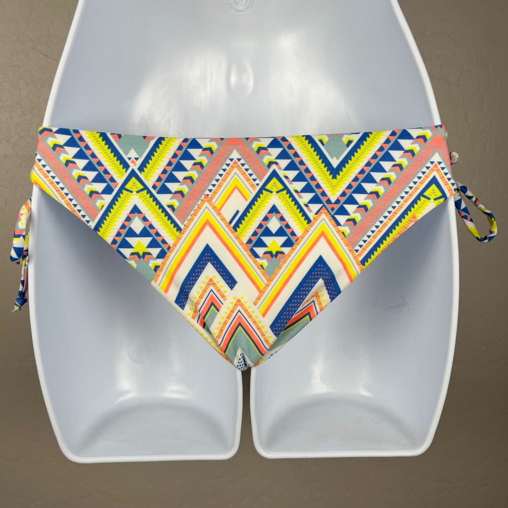 NWT L Space Tribal Print Swimsuit Bottoms Tie Side Bikini Bottom Colorful Sz XS - Picture 3 of 6